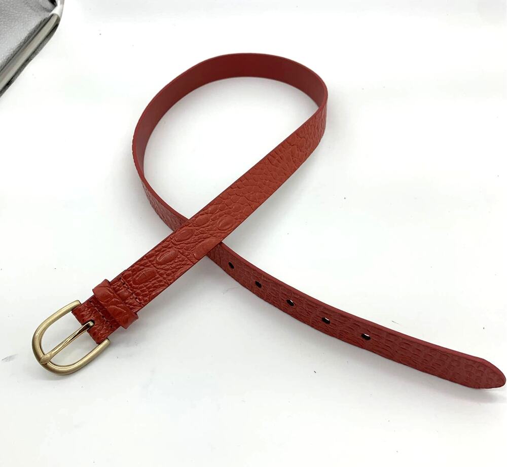 Red Genuine Leather Womens Small Belt